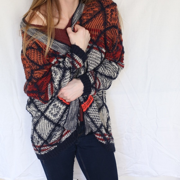 S Urban Outfitters Multi Color Oversized Cardigan - Picture 1 of 1